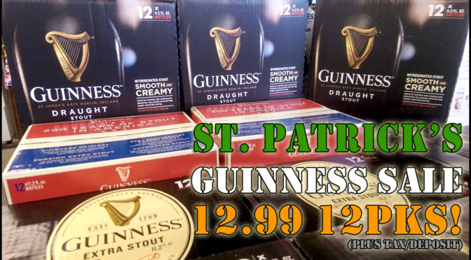 St. Patrick’s Day | Guinness 12pk Sale | $12.99!
