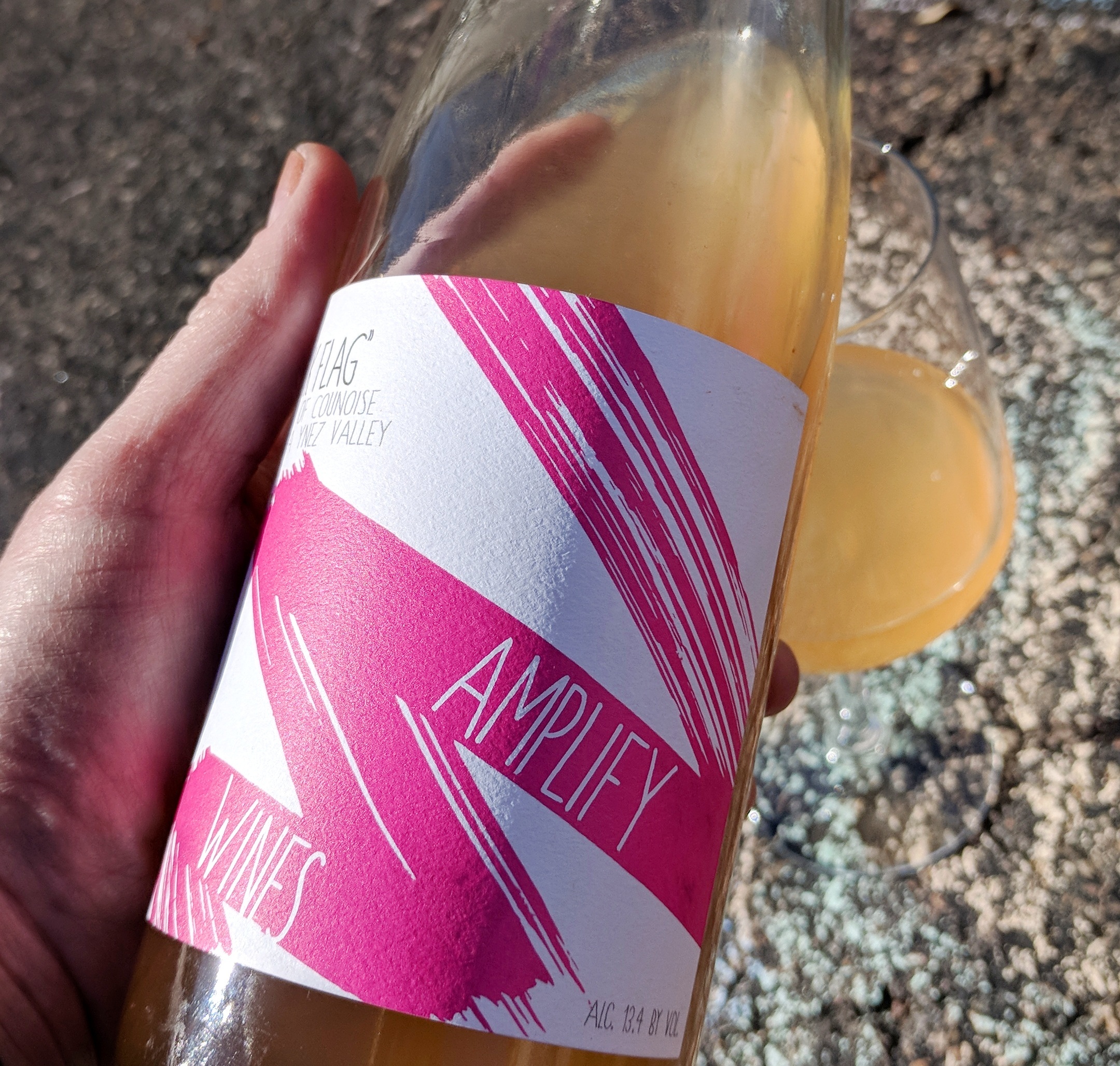 Amplify Wines Pink Flag Rose Bottle Label