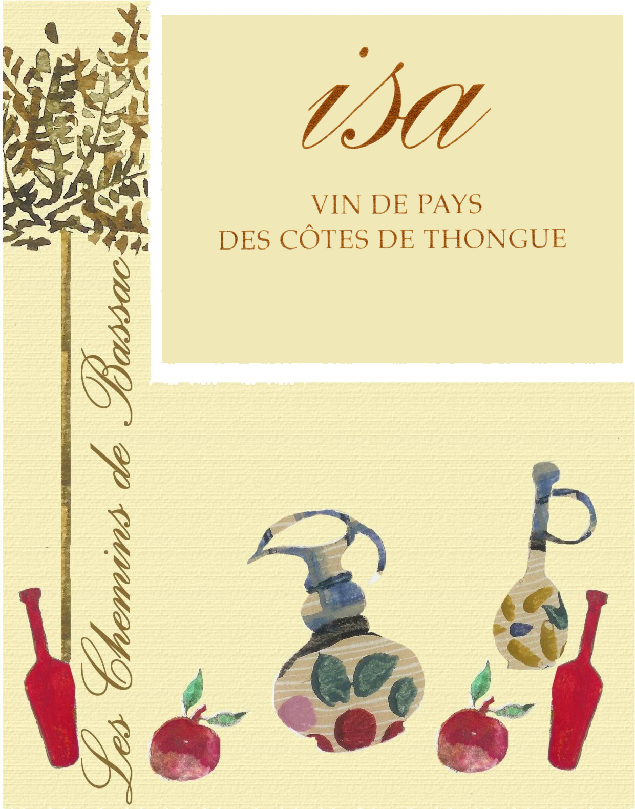 Les Chemins de Bassac Isa Rose Wine Label